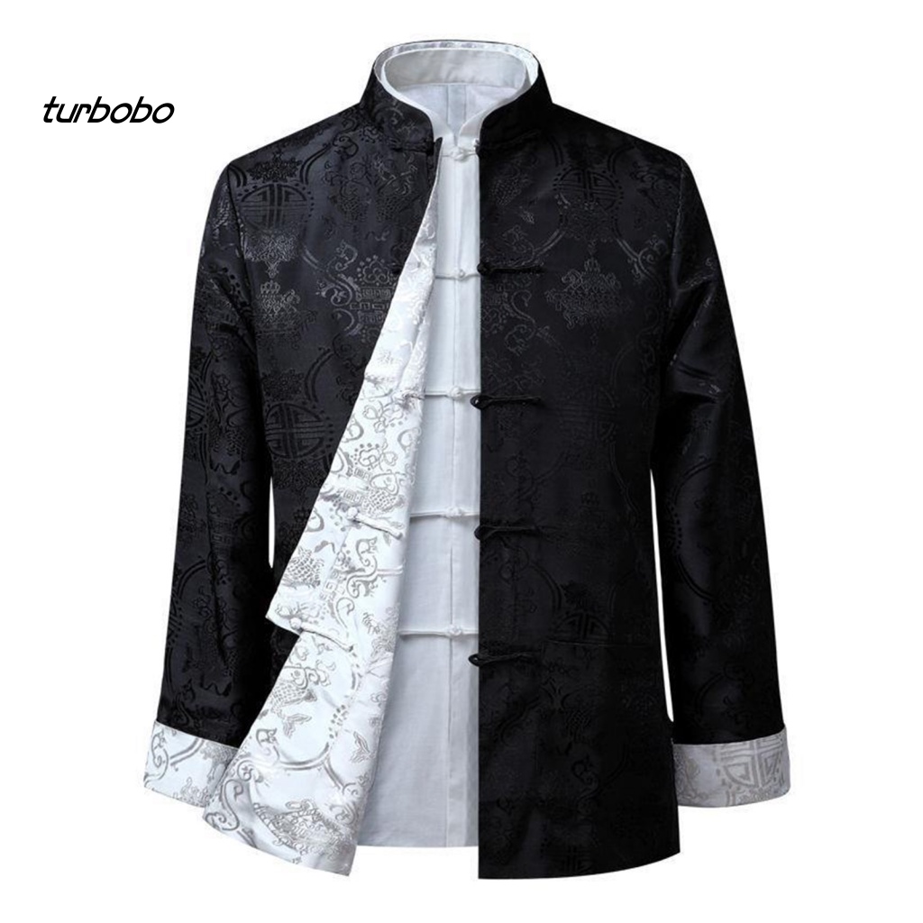 Turbobo Tang Áo Khoác Vest Truyền Thống Trung Hoa Cổ Đứng Tay Dài Có Thể Đảo Ngược Giữ Ấm Phong Cách Trung Hoa Cổ Điển Cho Cuộc Sống Hàng