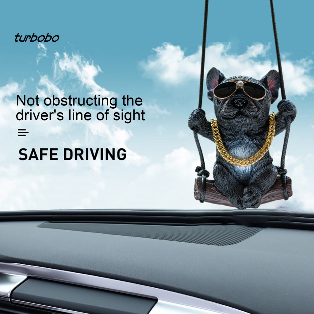 Phụ Kiện Treo Trang Trí Gương Chiếu Hậu Xe Hơi Hình Chó Bull / Pug Mini Bằng Nhựa Resin Dễ Thương