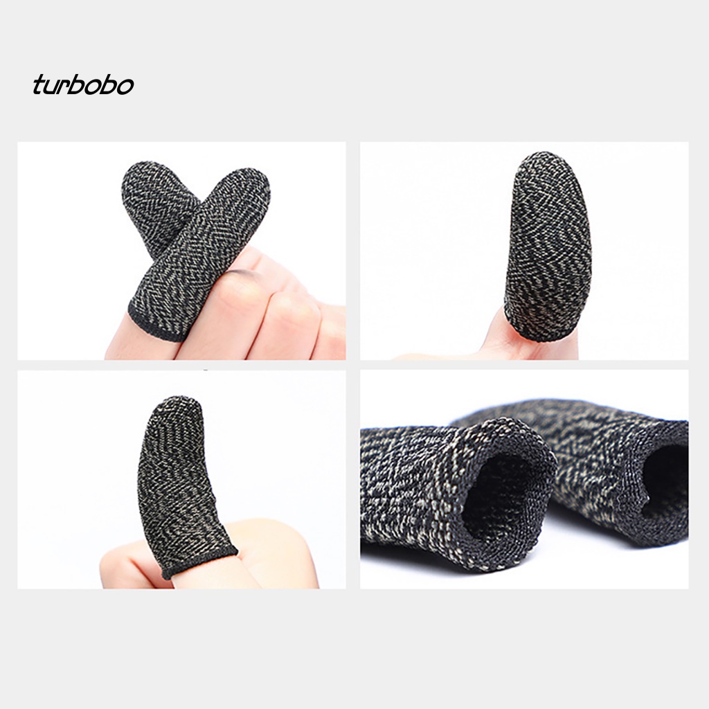 1 Cặp Găng Đeo Ngón Tay Bằng Sợi Nylon Chống Trầy Xước Để Chơi Game Điện Thoại Di Động Tiện Lợi