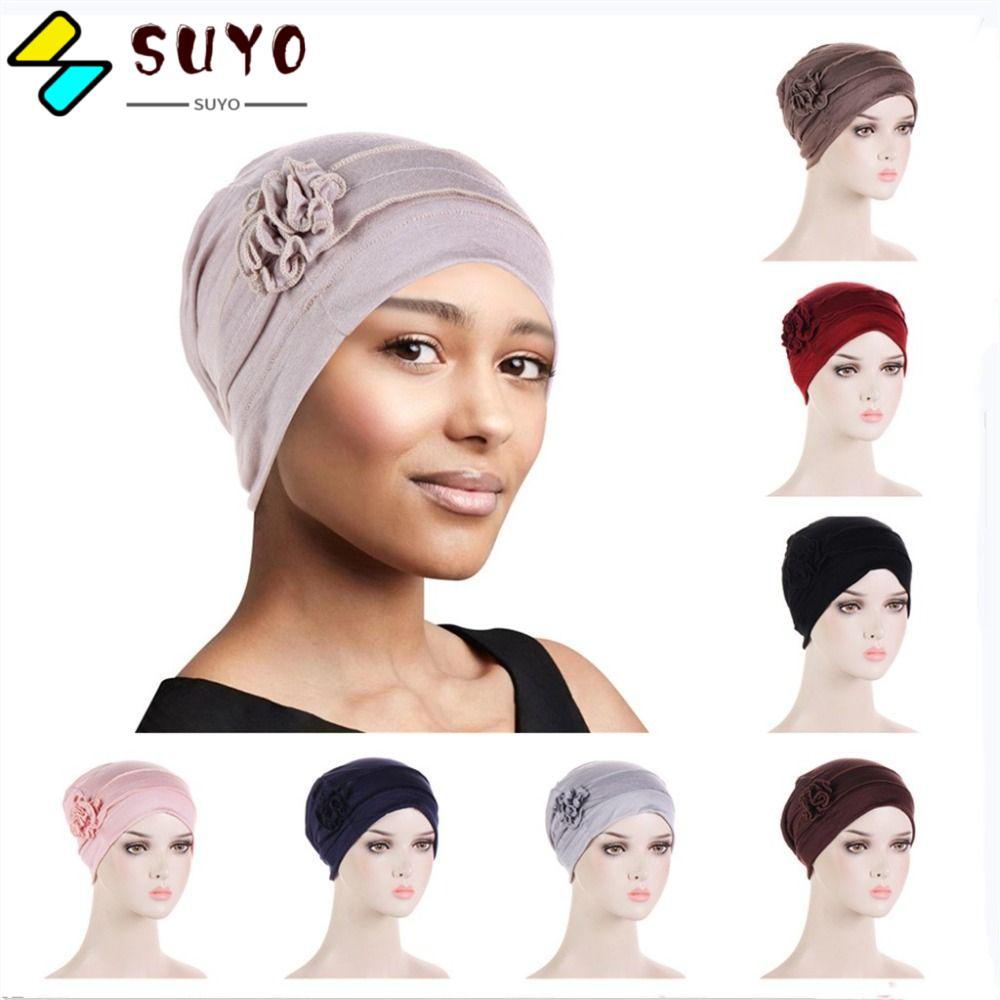 SUYO Mũ Turban Trùm Đầu Họa Tiết Hoa Mới