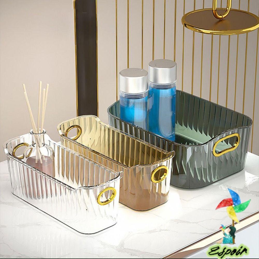 ESPO Hộp Đựng Bông Tẩy Trang / Mỹ Phẩm Để Bàn Bằng Acrylic Trong Suốt Chống Bụi Sang Trọng