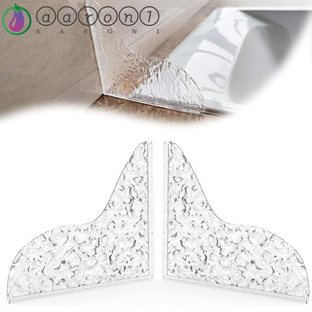 AARON1 Set 2 Miếng Dán Góc Bồn Tắm Trong Suốt Chống Văng Nước Siêu Bền