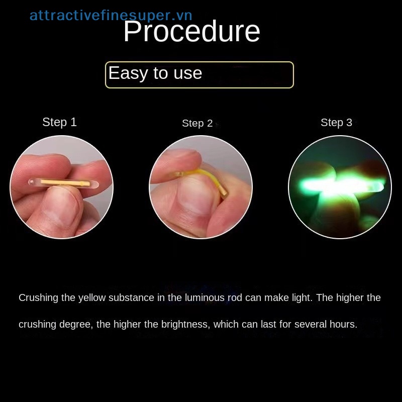 50 Phao Câu Cá Phát Sáng Trong Bóng Tối 2.2-4.5mm