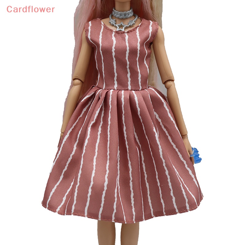&lt; Cardflower &gt; Đầm Búp Bê Kẻ Sọc Thời Trang Nhiều Kiểu Dáng Sáng Tạo Và Thiết Thực 29cm