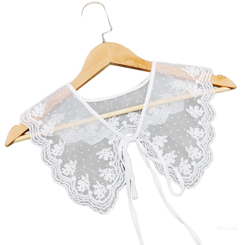 Khăn Quàng Cổ Vải Lưới Mỏng Thêu Hoa / Chấm Bi Cổ Điển Có Thể Tháo Rời Cho Búp Bê Ngọt Ngào