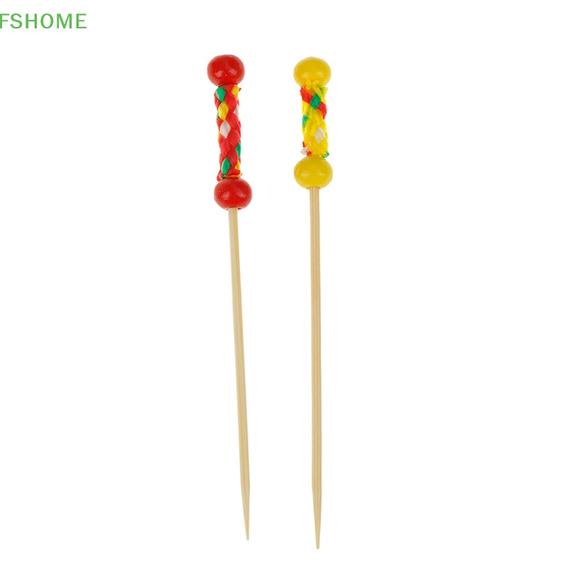 Set 100 Tăm Tre Hai Đầu Dùng Để Trang Trí Đồ Tráng Miệng / Tiệc Cưới