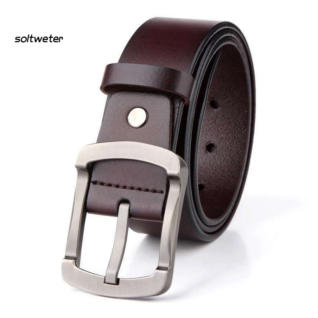 Thắt Lưng Giả Da Màu Trơn Dày Dặn Chống Vỡ Phong Cách Vintage Thời Trang Cho Nam
