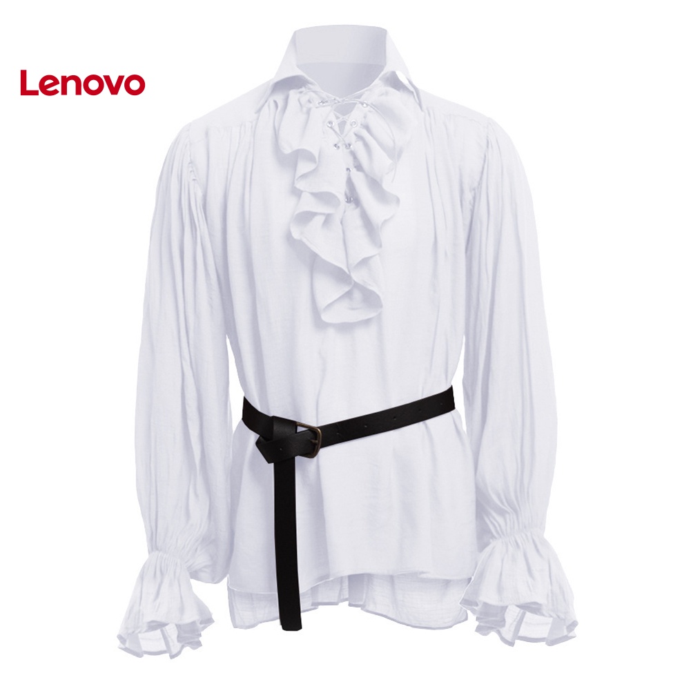 Áo Sơ Mi Tay Dài Cổ Đứng Màu Trơn Hóa Trang Thời Trung Cổ Cho Nam