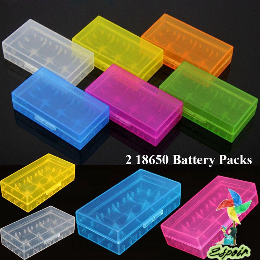 ESPO Hộp Đựng Pin 18650 4 Pin AA AA Bằng Nhựa Nhiều Màu Chống Trượt Chất Lượng Cao Cho Pin 18350 Giá Đỡ