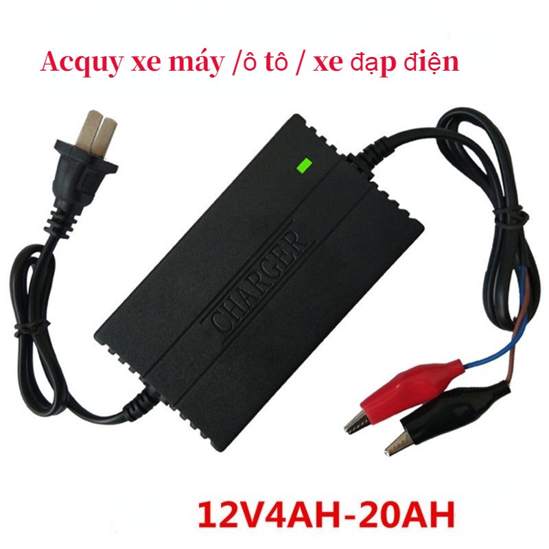 GIẢM KỊCH GIÁ Sạc bình acquy 12V 4Ah-20Ah acquy xe máy ,ô tô , xe đạp điện Ắc quy axit-chì