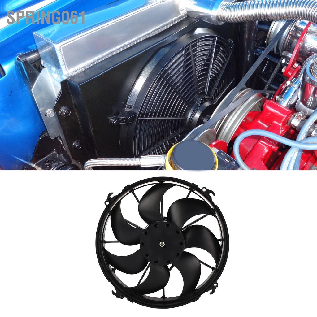 Spring061 Quạt Không Khí Làm Mát Ô Tô 24V 7 Cánh Công Suất 160W Tản Nhiệt Màu Đen Cho Xe Buýt Tải