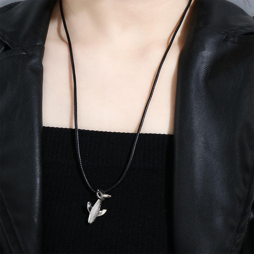 ANEMONE Vòng cổ Mặt Tròn Hình Cá Voi Bằng Kim Loại Phong Cách Punk Hip Hop Thời Trang Cho Nam Và Nữ