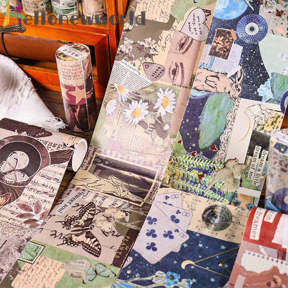 Cuộn Băng Keo Washi Nhiều Màu Phong Cách Vintage