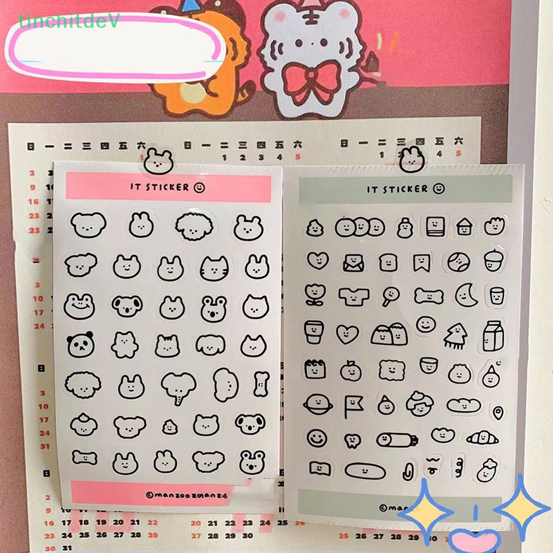 [TinchitdeV] Set 10 Miếng Dán Mini Hình Động Vật Màu Hồng Dễ Thương Trang Trí Điện Thoại / Sổ Tay