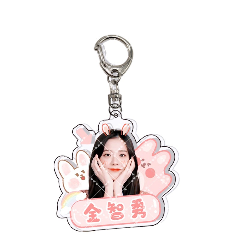 Móc khóa hình nhóm nhạc Blackpink màu đen HD làm từ acrylic