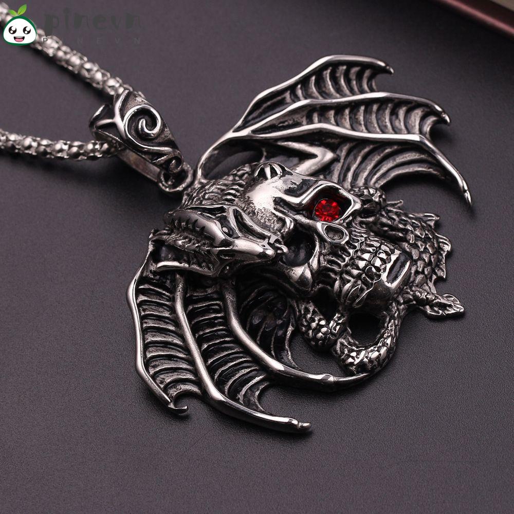 PINEVN Vòng cổ Mặt Đầu Lâu Phong Cách Hip Hop