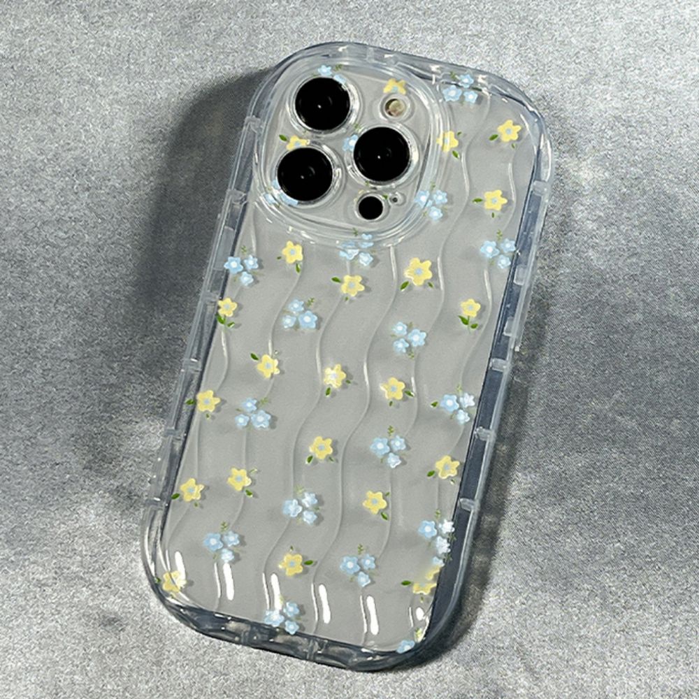 Ốp Điện Thoại TPU Mềm Chống Sốc Có Giá Đỡ Hình Hoa Cho IPhone 11 12 13 14 Pro Max