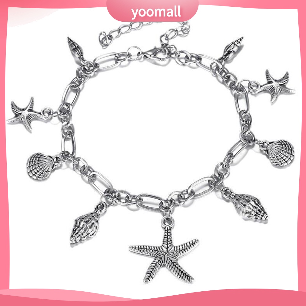 Lắc Chân Hợp Kim Mặt Hình Vỏ Sò / Sao Biển Thời Trang Cho Nữ