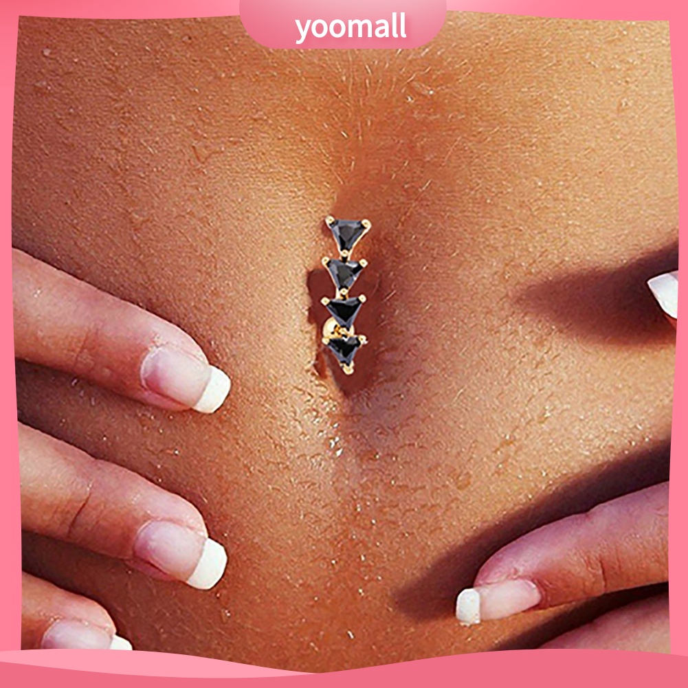 Khuyên Rốn Hình Tam Giác Đính Đá Thời Trang