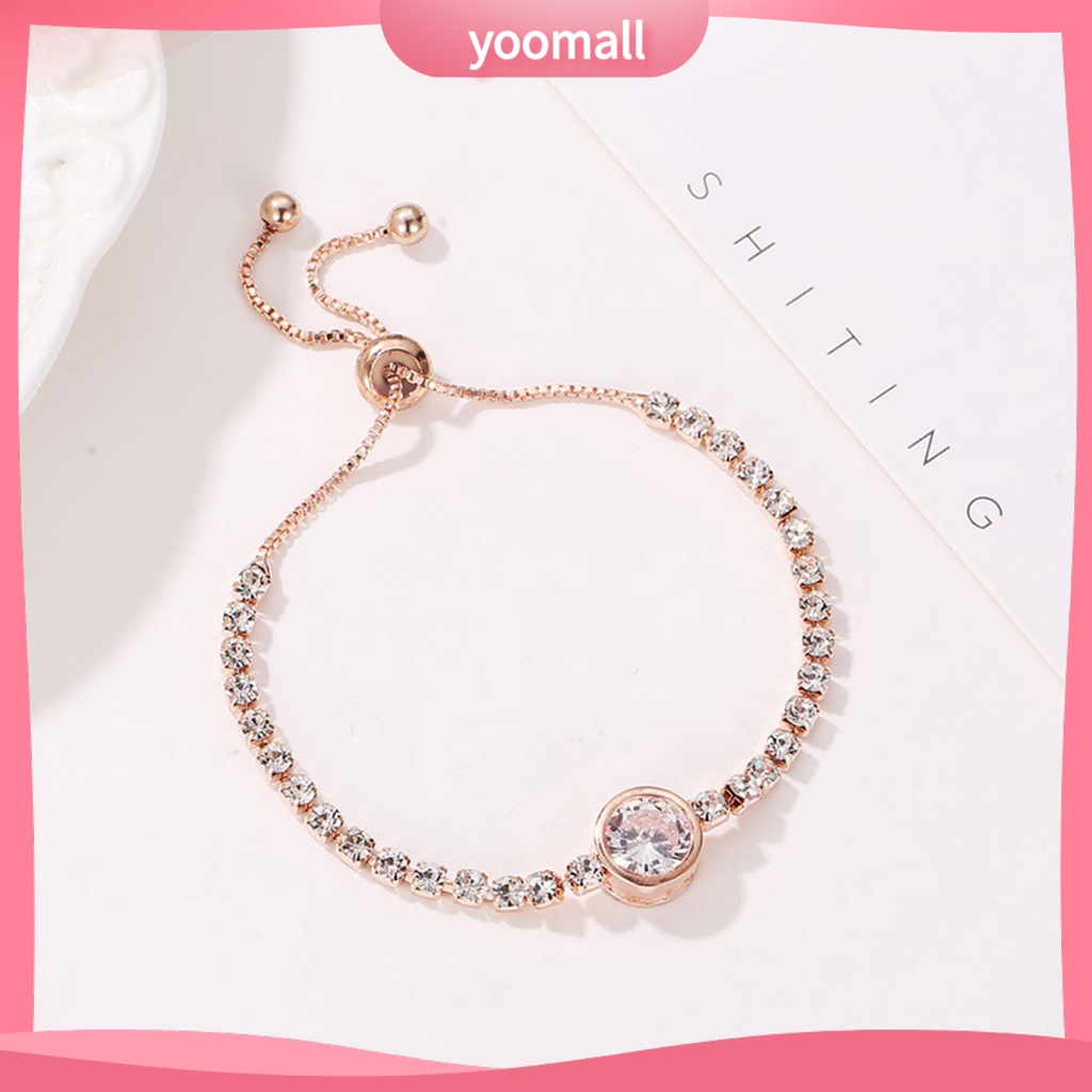 Vòng Tay Đính Đá Zircon Hình Trái Tim Lấp Lánh Phong Cách Hàn Quốc Cho Nữ