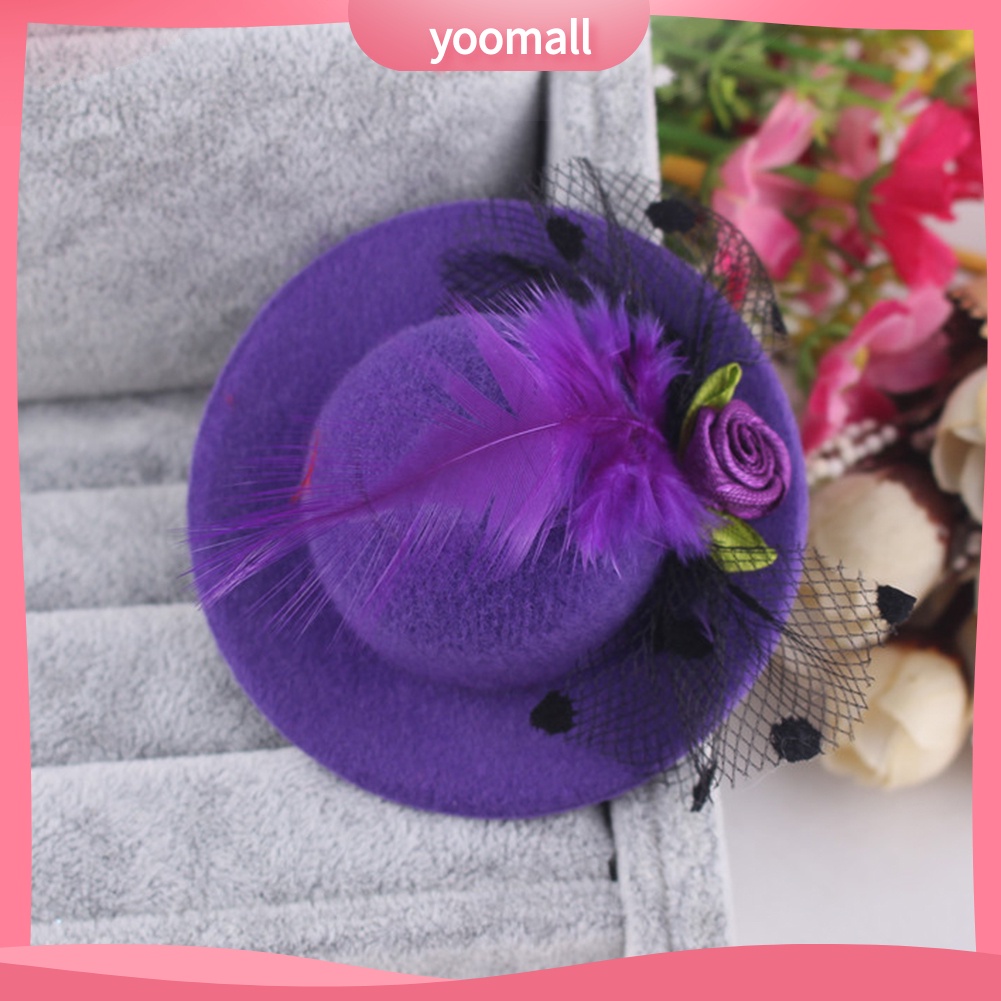 Set 6 Kẹp Tóc Hình Nón Vành Nhỏ Phối Mạng Che Mặt Cho Bé Gái