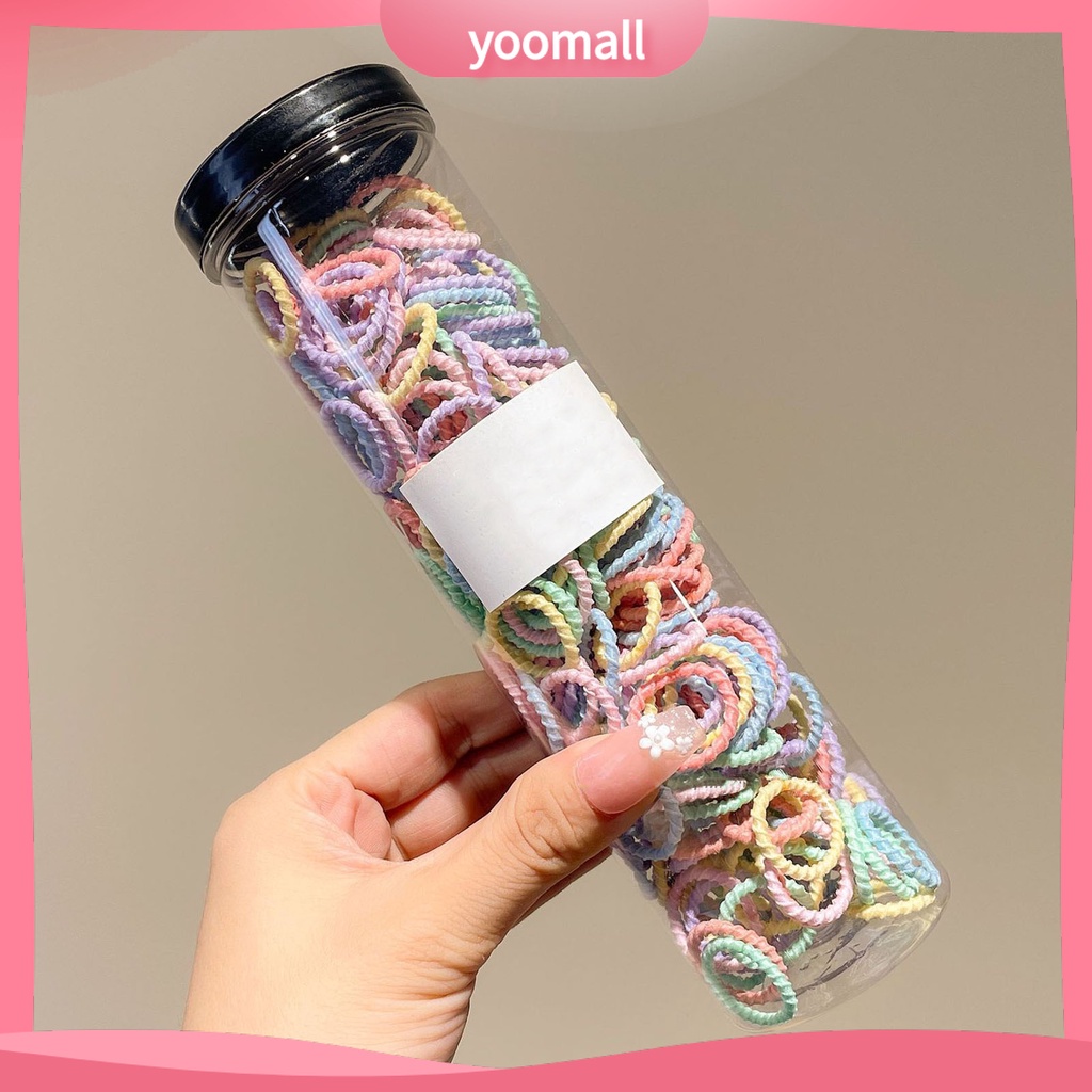 Bộ 300 Dây Cột Tóc Co Giãn Tốt Không Đau Không Làm Tổn Thương Tóc Đuôi Ngựa Cho Bé