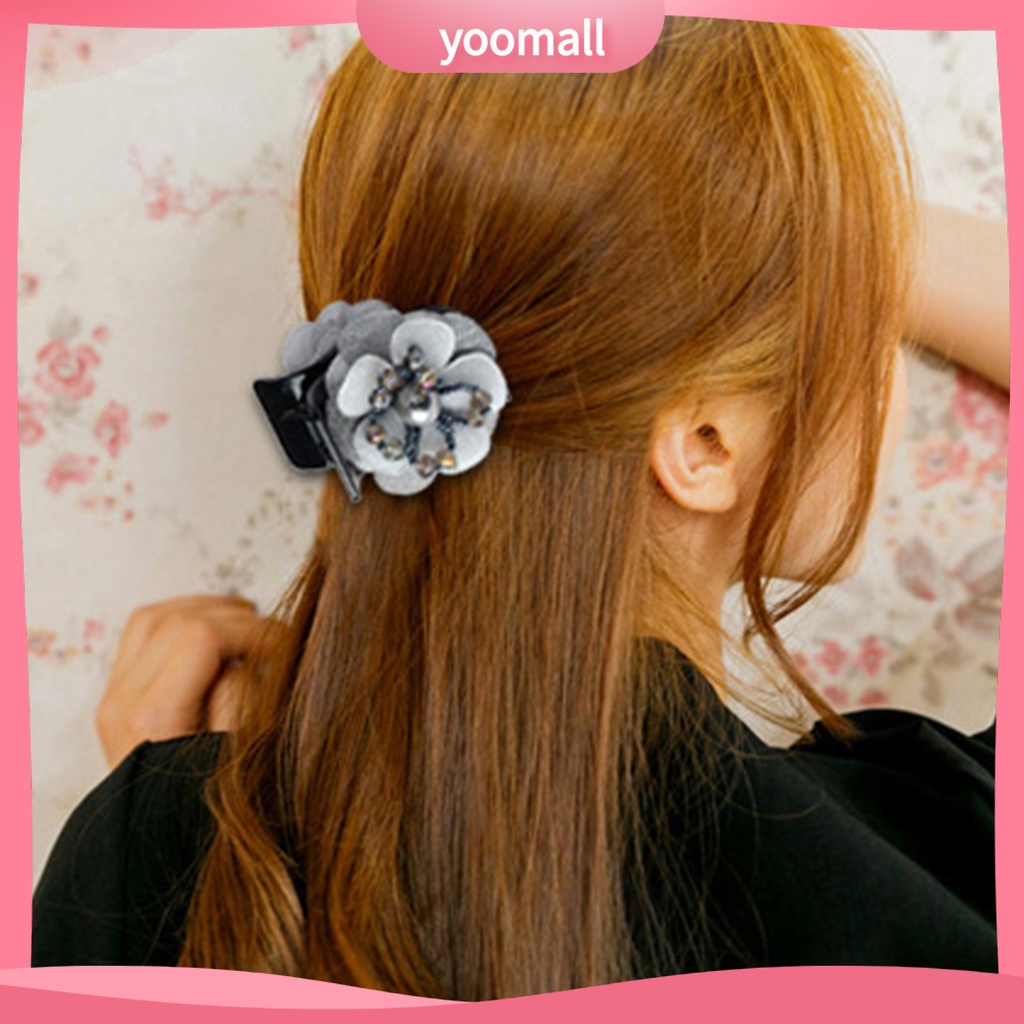 Kẹp Tóc Ba Răng Đính Hoa Bằng Nhựa Xinh Xắn