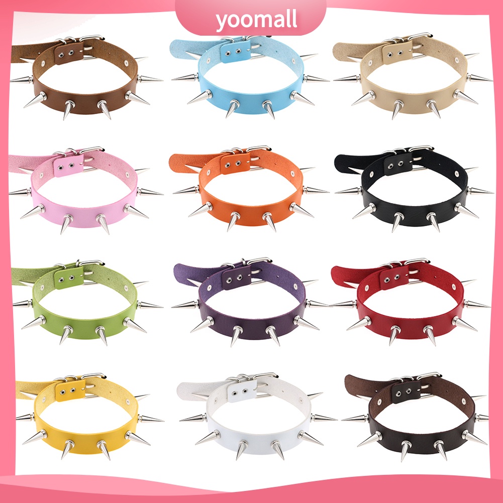 Vòng Cổ Choker Giả Da Đính Đinh Tán Thời Trang Cá Tính Dành Cho Nữ