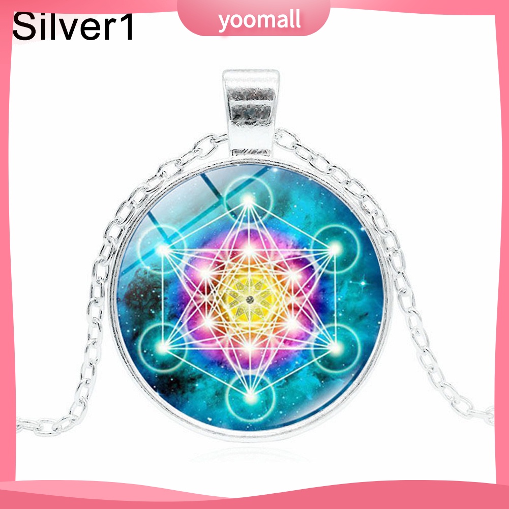 [YM] Vòng cổ Mặt Tròn Kính Cabochon Cổ Điển Unisex