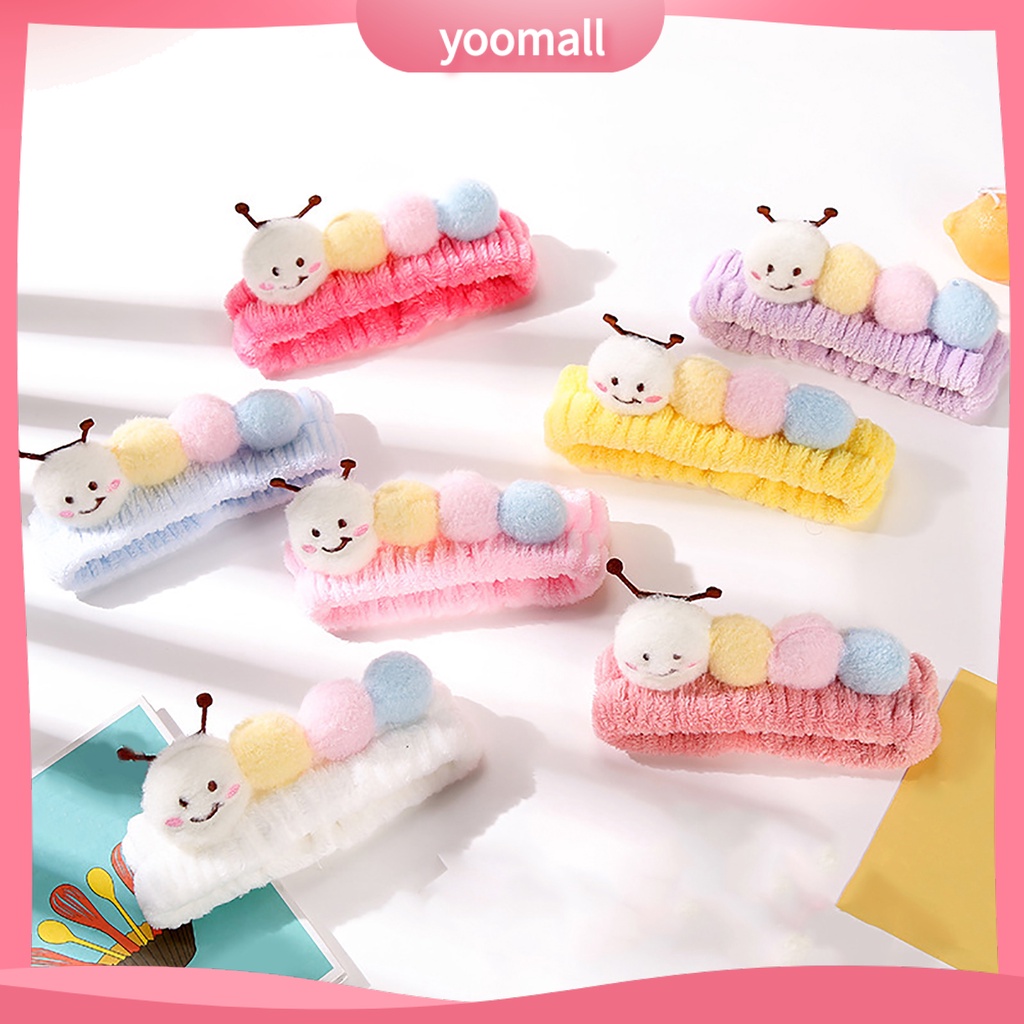 Băng Đô Cài Tóc Trang Điểm Bằng Lông Cừu San Hô Màu Sắc Ngọt Ngào Độ Co Giãn Cao