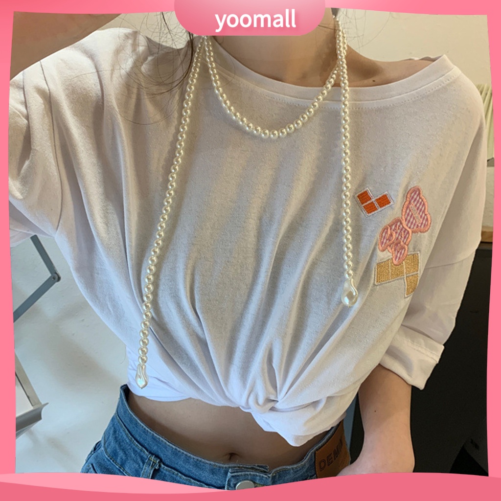 Vòng Cổ Choker Dài Nhiều Lớp Đính Ngọc Trai Nhân Tạo Phong Cách Vintage Dành Cho Nữ