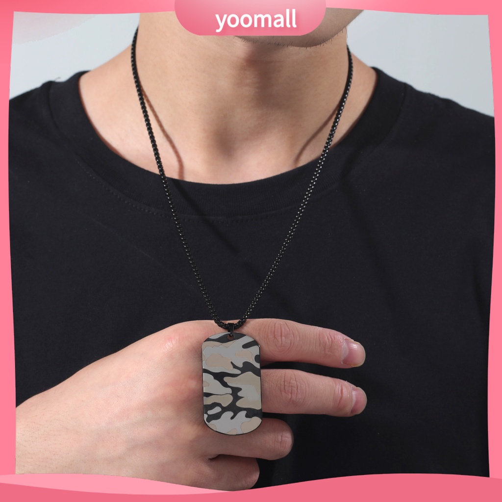 Vòng cổ Bằng Thép Không Gỉ Mạ Điện Họa Tiết Rằn Ri Phong Cách Hip Hop Thời Trang Cho Nam