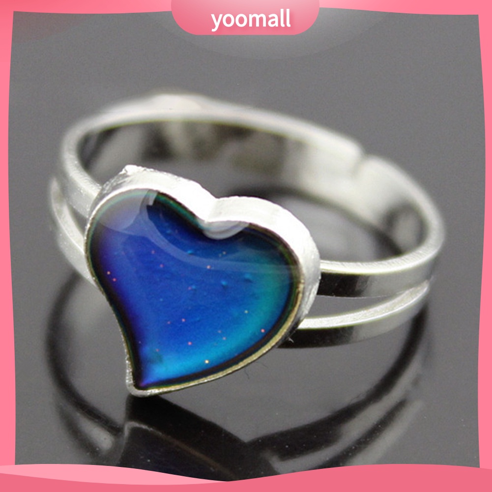 Nhẫn Cặp Hình Trái Tim Đổi Màu Theo Tâm Trạng Thời Trang