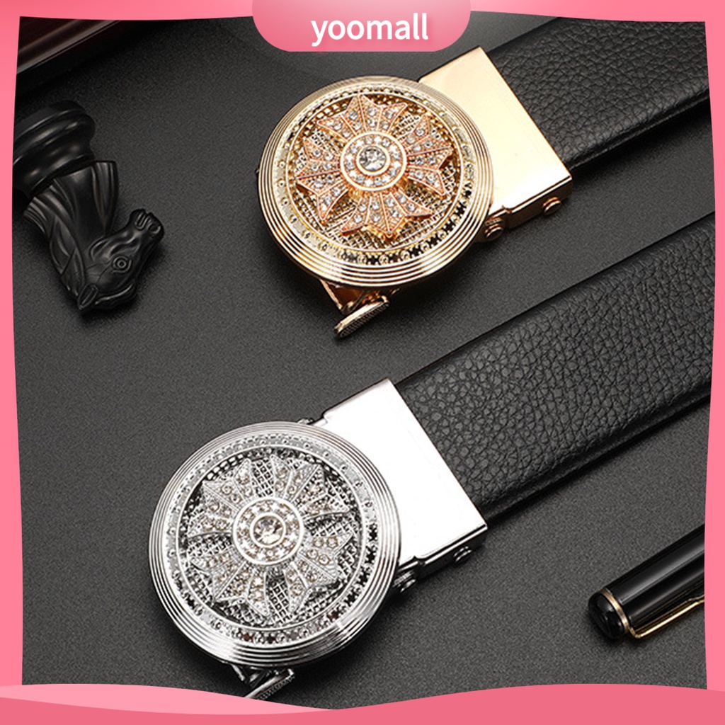 Thắt Lưng Giả Da Với Khóa Tự Động Có Thể Điều Chỉnh Thời Trang Công Sở Cho Nam