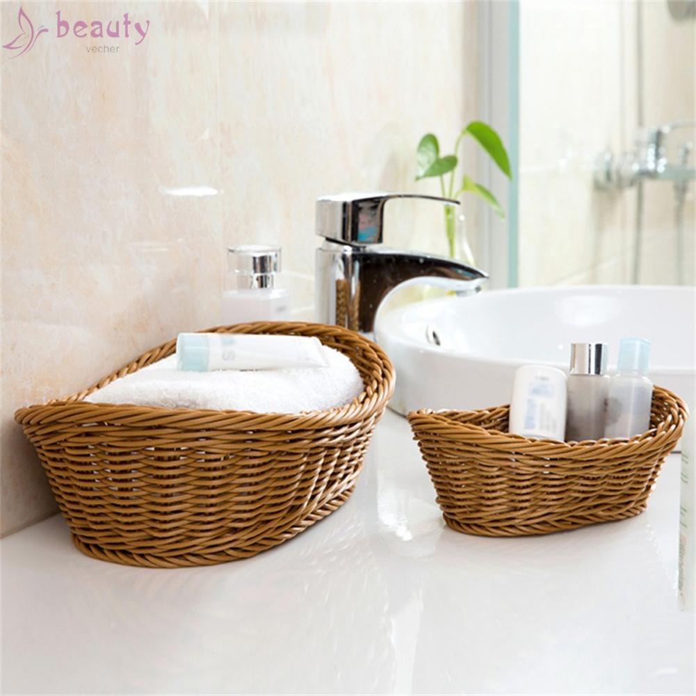 Giỏ Mây Đựng Bánh Mì / Mỹ Phẩm Chống Ẩm Trang Trí Nhà Tắm
