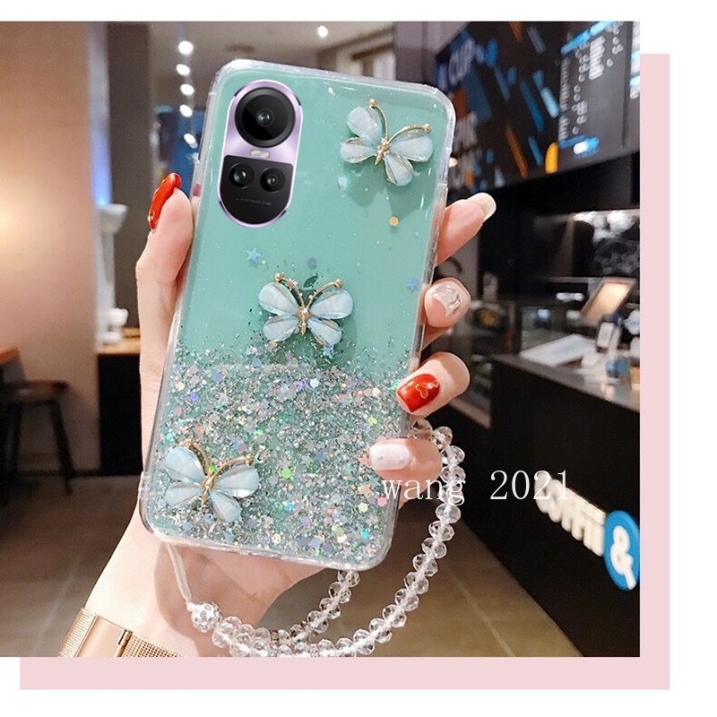 Ốp Điện Thoại Mềm Họa Tiết Bướm Lấp Lánh Cho OPPO Reno10 Pro + Plus 5G Reno 10 Reno10 Pro + OPPO A78 NFC 4G 2023