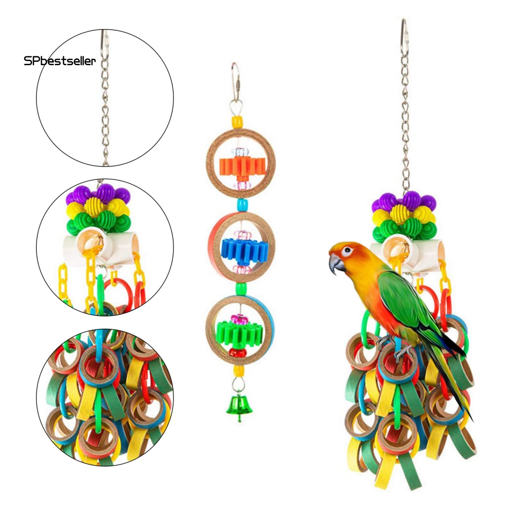 Bộ 2 Đồ Chơi Treo Có Chuông Nhiều Màu Sắc Vui Nhộn Dành Cho Vẹt