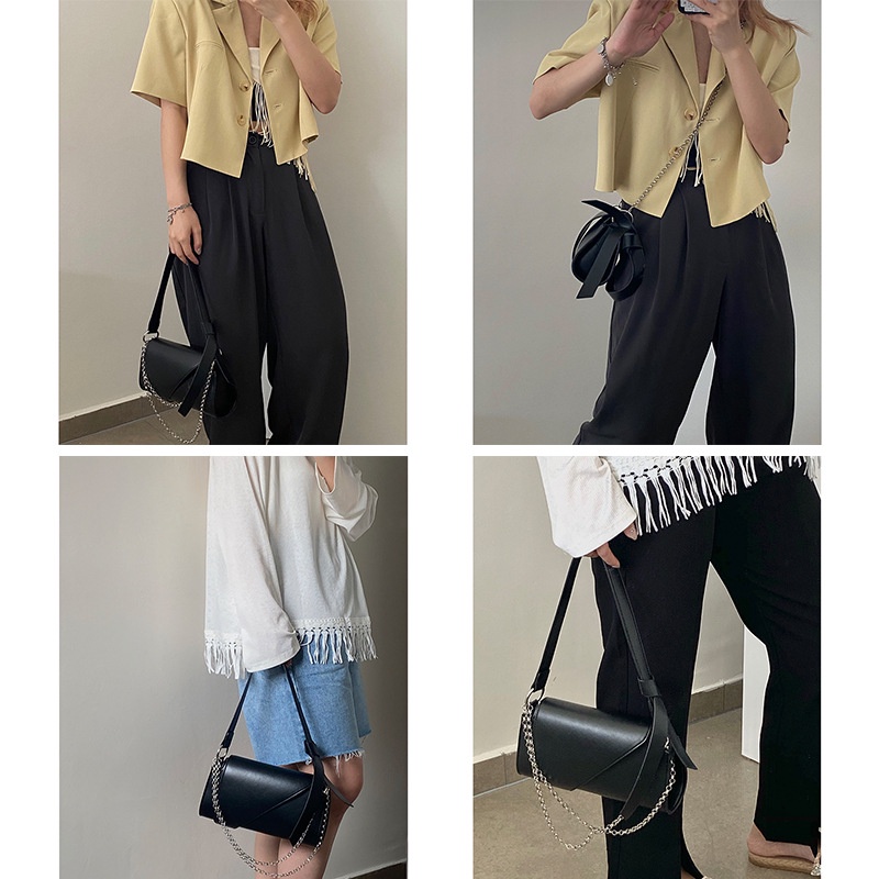 Túi Đeo Chéo Màu Đen Dễ Phối Đồ Hợp Thời Trang