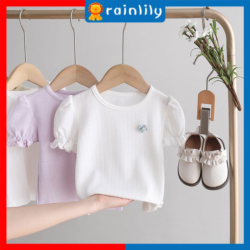 Áo Thun Tay Ngắn Cổ Tròn Phong Cách Thời Trang Mùa Hè Mới 2023 Cho Bé Gái