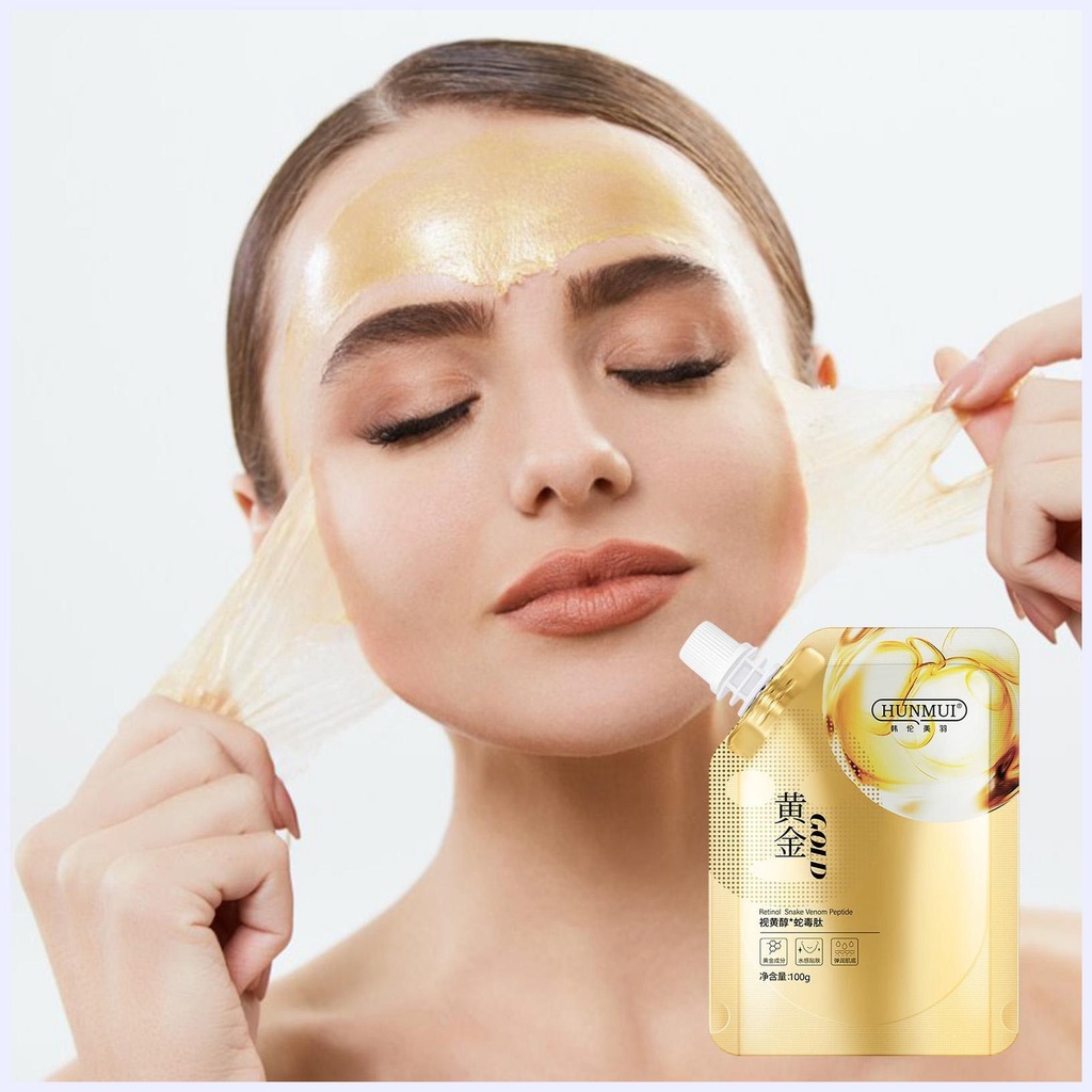 Retinol Snake Venom Peptide Gold Mask Làm sạch lỗ chân lông Loại bỏ mụn đầu đen Mặt nạ Tear Off Smear