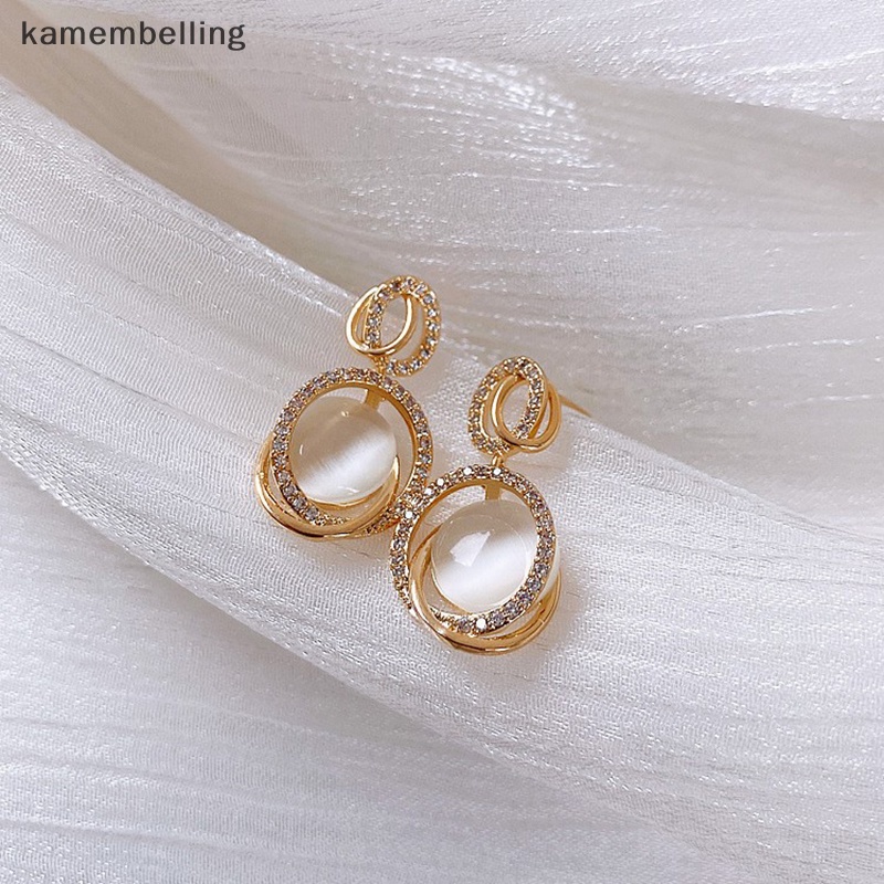 Đôi Khuyên Tai Đính Đá Opal Thời Trang Cho Nữ