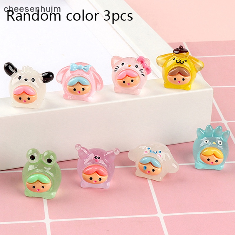 Set 3 Mặt Dây Chuyền Resin Phát Quang Hình Chữ Ch 3D DIY