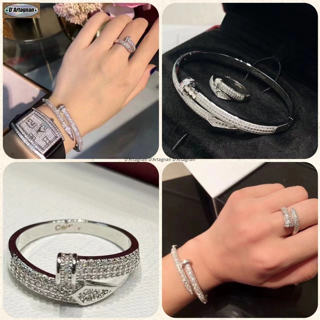 'TOP'JUSTE UN CLOU Bracelet Bạc kim loại móng tay kim cương hình vòng đeo tay bằng đồng mạ vàng với thép in Hàn Quốc 2023 Vòng đeo tay nữ tái tạo mới JZ067/B528