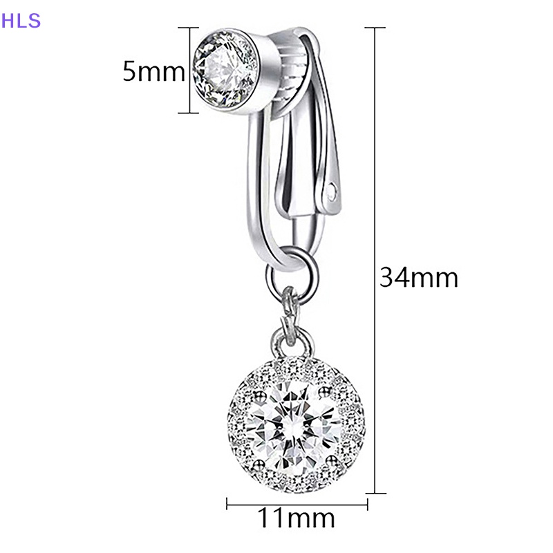 [HLS] Khuyên Rốn Dạng Kẹp Rốn Đính Đá Zircon Giả Trang Sức Toàn Thân Mới