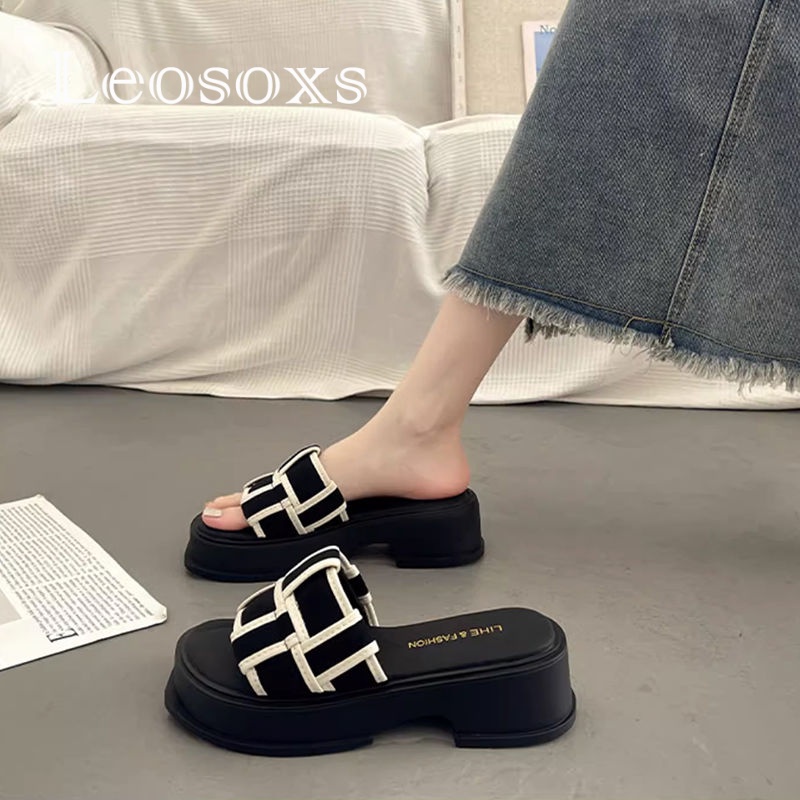 Leosoxs dép sandal nữ dép nữ dép bánh mì nữ dép bánh mì Chống Trượt 071307