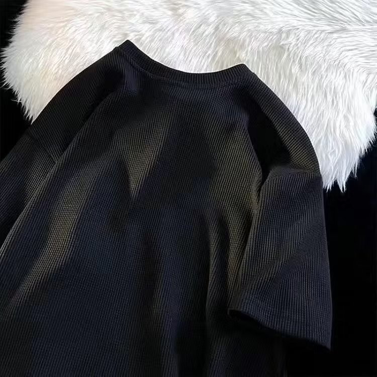 Áo Thun Trơn Tay Ngắn Cổ Tròn Plus Size M-8XL Phong Cách Hàn Quốc Cho Nam