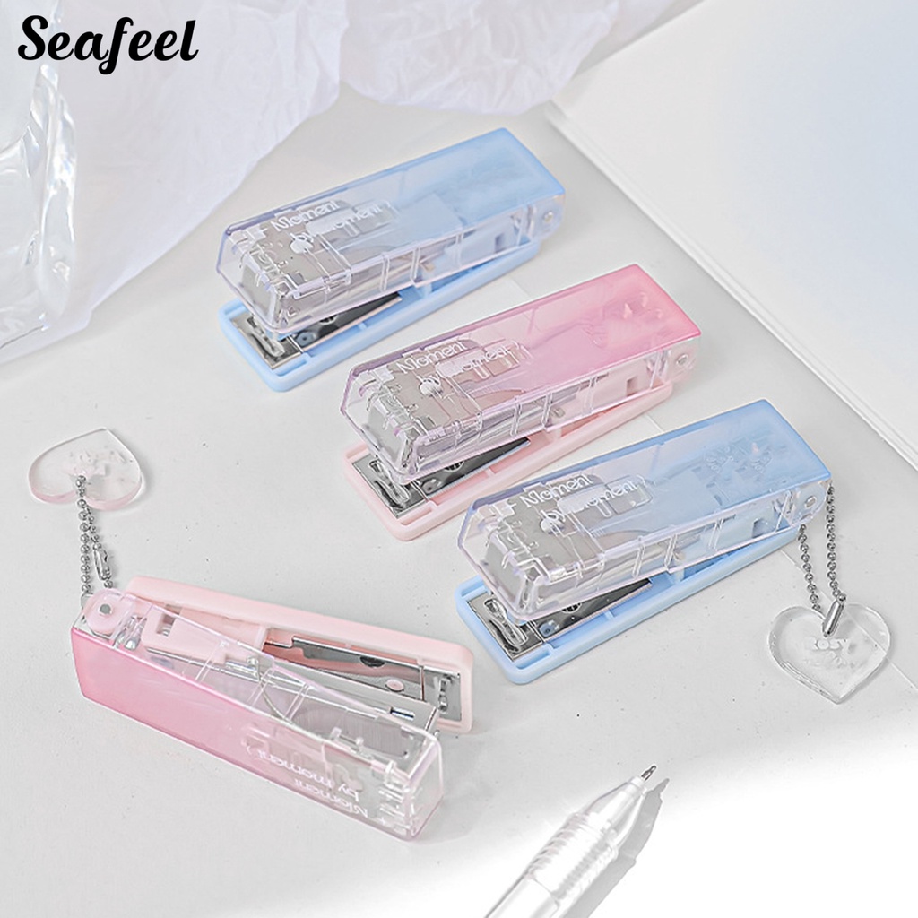 Kẹp Dập Ghim Mini Di Động Thân Thiện Với Môi Trường Có Dây Xích Nhỏ Gọn Cho Văn Phòng / Trường Học