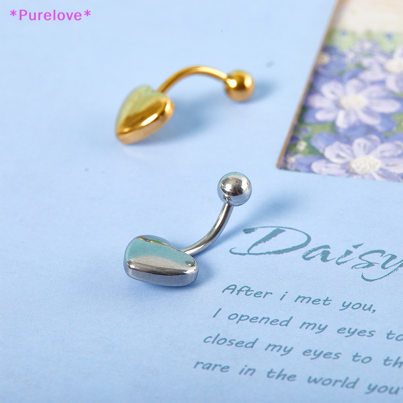 Khuyên Rốn Hình Trái Tim Bằng Thép Không Gỉ Xinh Xắn Mới