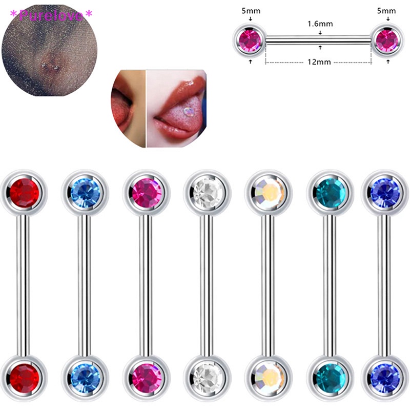 Khuyên Lưỡi Thẳng Đính Đá Thời Trang Quyến Rũ Cho Nữ Mới