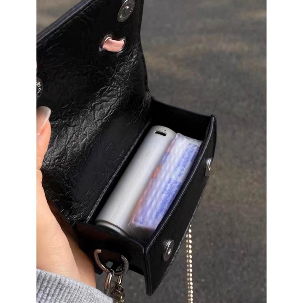 Túi xách mini nữ cầm tay phối nơ thời trang kèm dây xích dài đeo chéo tiểu thư